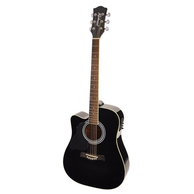 Vasakukäeline elektroakustiline kitarr Richwood RD-12LCEBK
