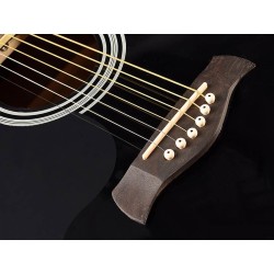 Vasakukäeline elektroakustiline kitarr Richwood RD-12LCEBK