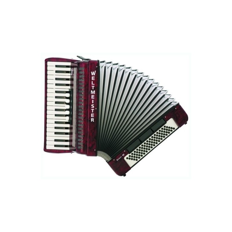 Akordion Weltmeister Achat 34/80/III/5/3 Punane