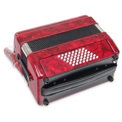 Classic Cantabile 48 bass accordion “Secondo III“ red