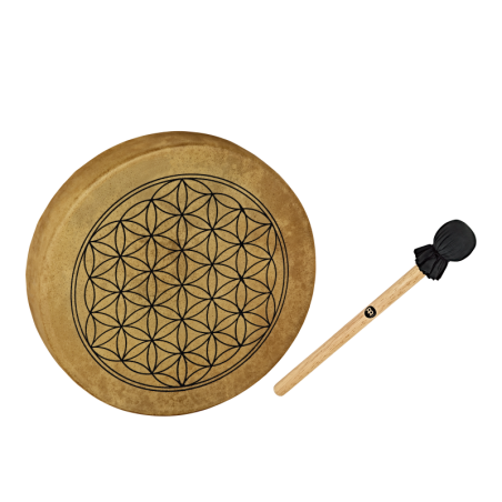 Native American-Style Hoop Drum, 15“, Flower Of Life Symbol HOD15-FOL