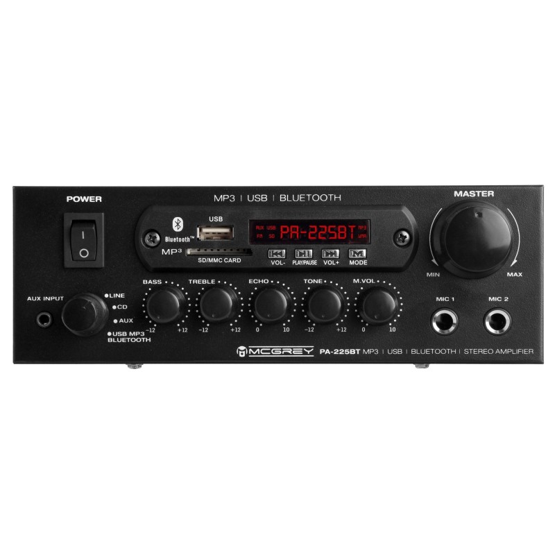 McGrey PA-225BT võimendi Bluetoothiga koos USB / MP3 mängijaga