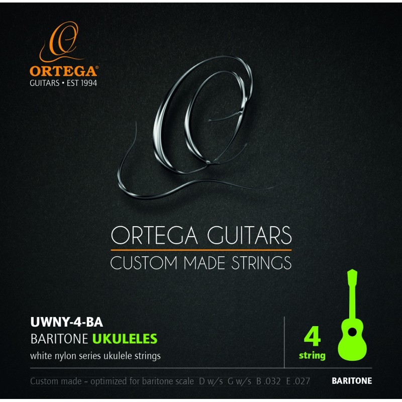 Bariton ukulele keeled Ortega UWNY-4-BA