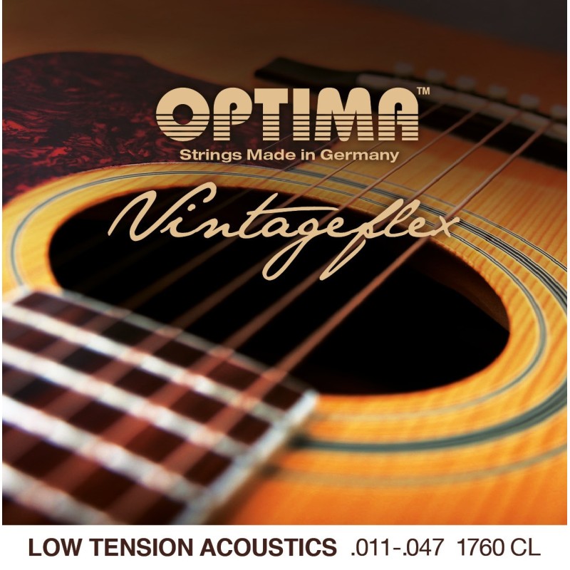 Akustilise kitarri keeled OPTIMA Vintageflex Acoustics Low Tension Custom Light