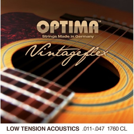 Akustilise kitarri keeled OPTIMA Vintageflex Acoustics Low Tension Custom Light