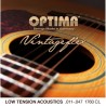 Akustilise kitarri keeled OPTIMA Vintageflex Acoustics Low Tension Custom Light