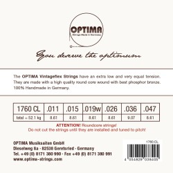 Akustilise kitarri keeled OPTIMA Vintageflex Acoustics Low Tension Custom Light